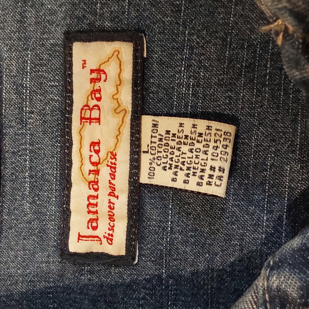 Vintage 80's JAMAICA BAY Blue Denim Button Up Jean Jacket Womens Size L - Picture 5 of 12